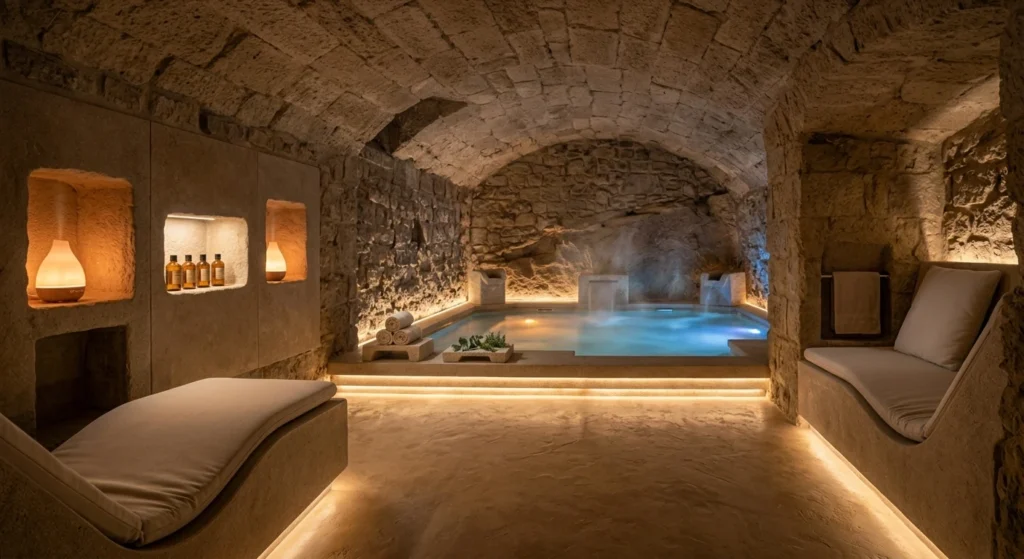 Spa y zona de aguas termales en un hotel con encanto para una escapada ideal