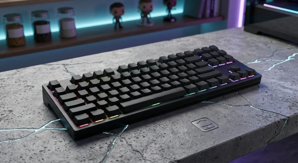 Un teclado gaming mecánico con iluminación para ordenador